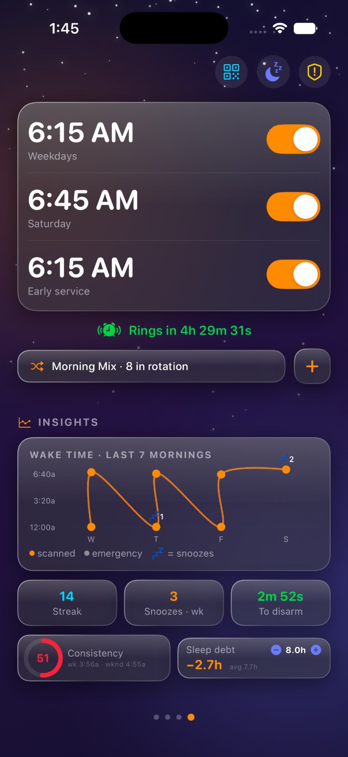 Sleep insights graph